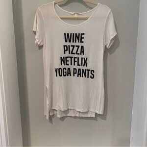 Wine Pizza Netflix Yoga Pants Shirt